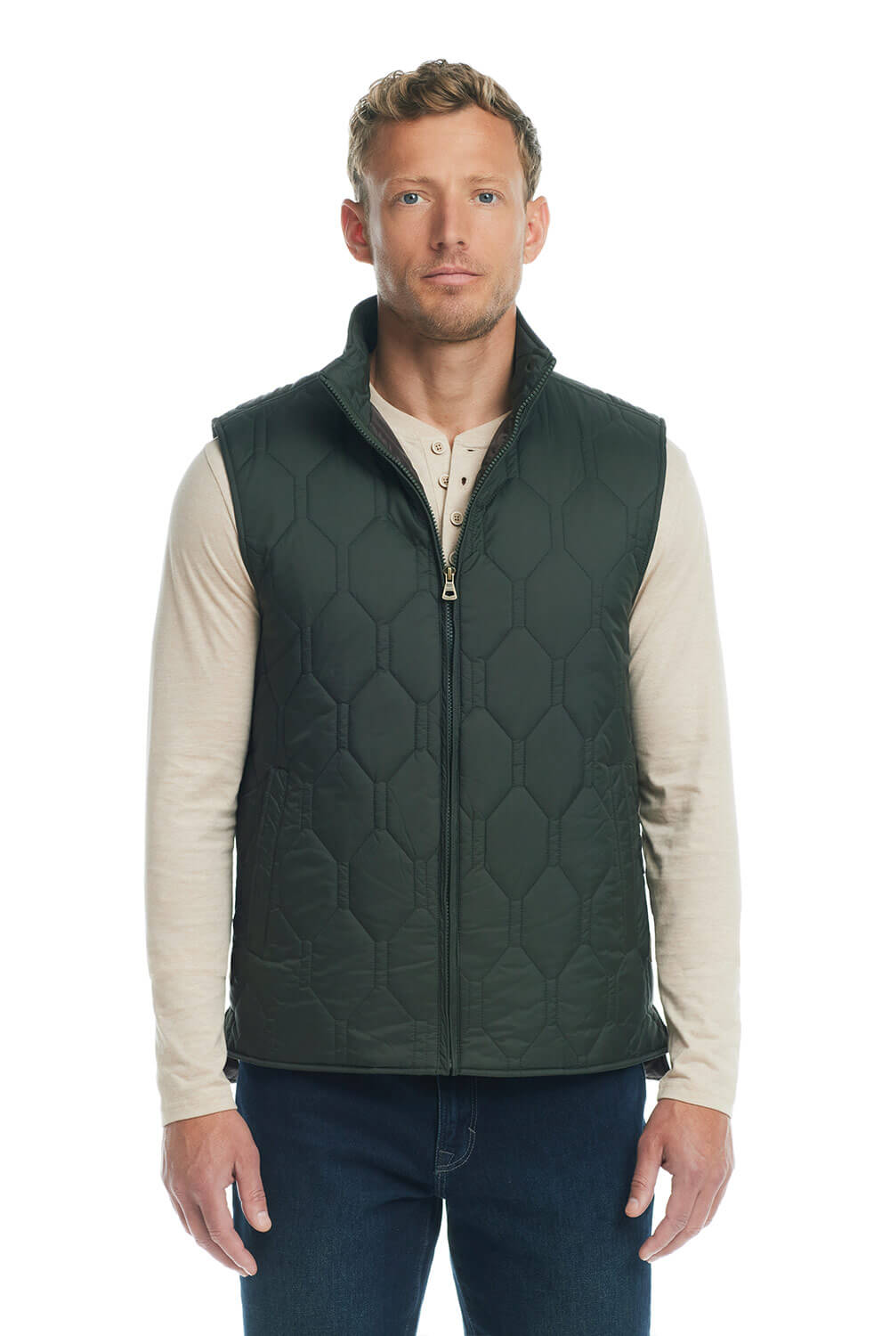Weatherproof Vintage Hex Quilted Light Weight Vest for Men in Rosin Glik s