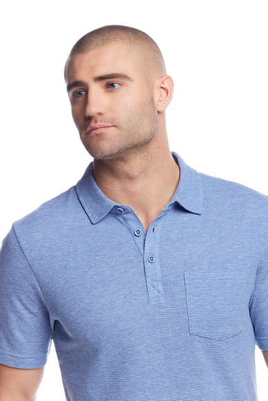 Weatherproof Vintage Waffle Polo Shirt for Men in Light Blue