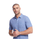 Weatherproof Vintage Waffle Polo Shirt for Men in Light Blue