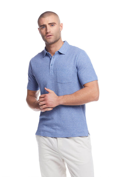 Weatherproof Vintage Waffle Polo Shirt for Men in Light Blue
