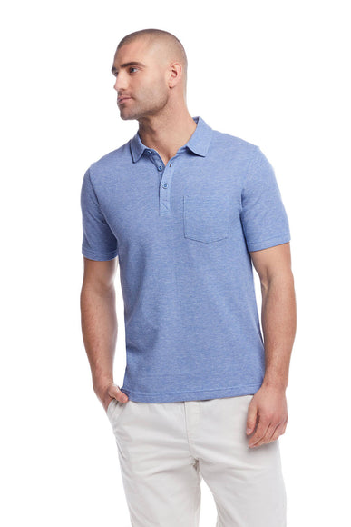 Weatherproof Vintage Waffle Polo Shirt for Men in Light Blue