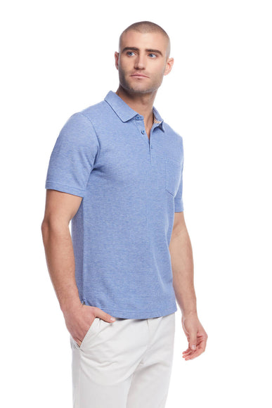 Weatherproof Vintage Waffle Polo Shirt for Men in Light Blue
