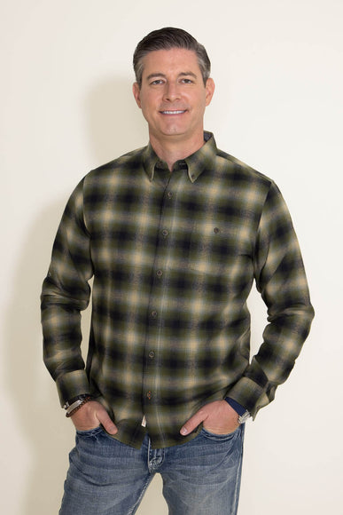 Weatherproof Vintage Flannel Shirt for Men in Green