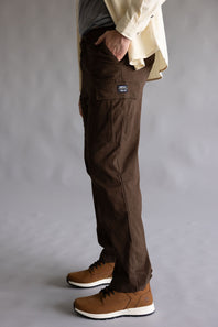 Open Bottom Cargo Pants for Men in Brown