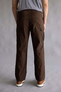 Open Bottom Cargo Pants for Men in Brown