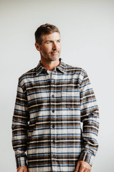 Weatherproof Vintage Lumber Jack Flannel Shirt Jacket for Men in Brown/Blue