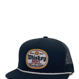 Whiskey Bent Label Rope Trucker Hat for Men in Black