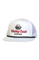 Whiskey Bent Whiskey Creek Golf Trucker Hat for Men in White 