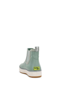sage boot on white paper
