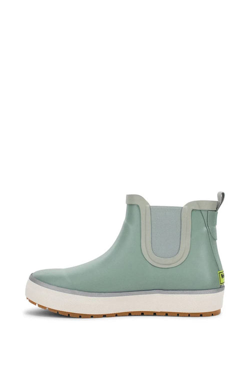 sage boot on white paper