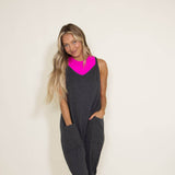 Harem Onesie Jumpsuit for Women in Charcoal