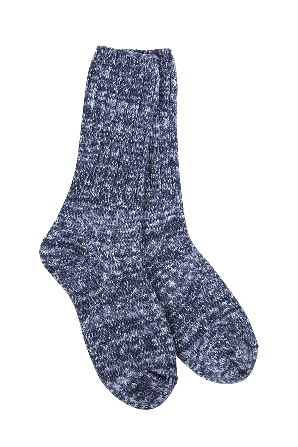 World's Softest Weekend Ragg Crew Socks for Women in Denim Blue