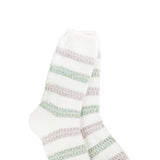 World's Softest Weekend Ragg Links Crew Socks for Women in Meadow Stripe
