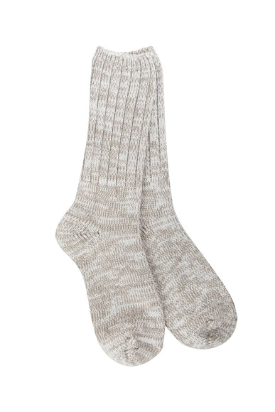 World's Softest Weekend Ragg Crew Socks for Women in Mushroom