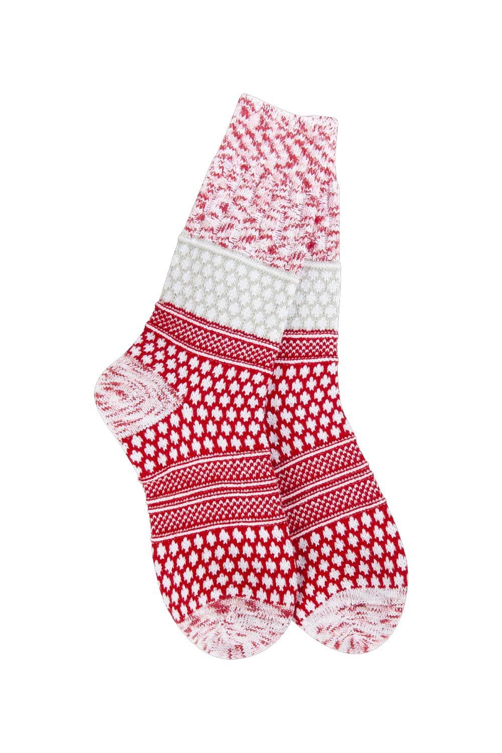 World's Softest Gallery Crew Socks for Women in Peppermint Multi