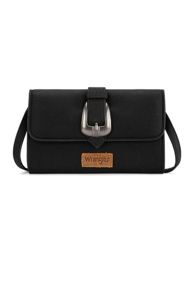 Wrangler Buckle Mini Wallet Crossbody for Women in Black