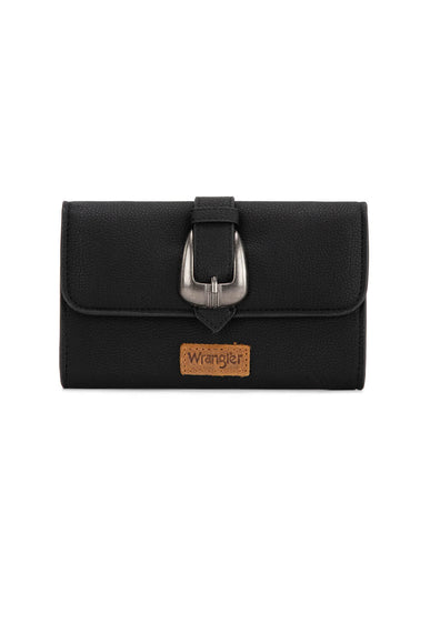 Wrangler Buckle Mini Wallet Crossbody for Women in Black