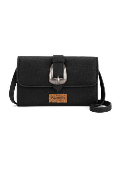 Wrangler Buckle Mini Wallet Crossbody for Women in Black