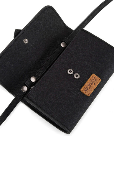 Wrangler Buckle Mini Wallet Crossbody for Women in Black