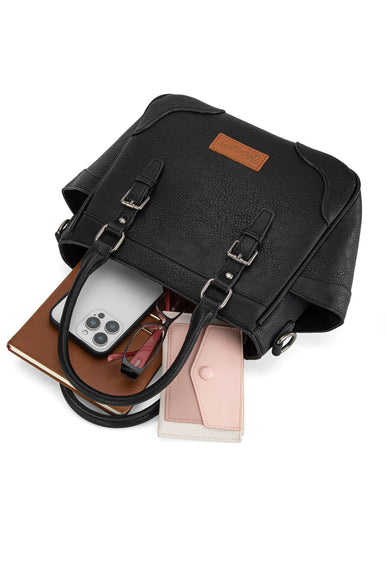 Wrangler Carry All Buckle Tote Crossbody for Women in Black