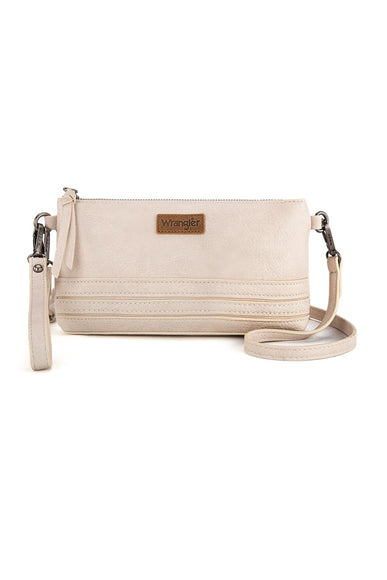 Wrangler Leather Mini Crossbody Purse for Women in Beige