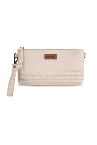 Wrangler Leather Mini Crossbody Purse for Women in Beige