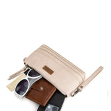 Wrangler Leather Mini Crossbody Purse for Women in Beige