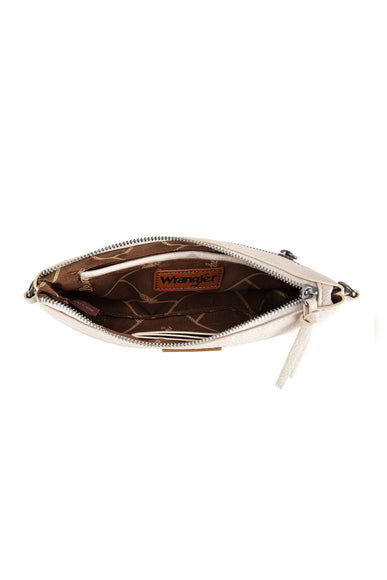 Wrangler Leather Mini Crossbody Purse for Women in Beige
