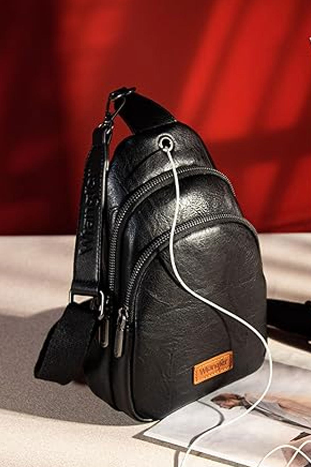 Wrangler Dual Zippered Crossbody Sling Bag for Women in