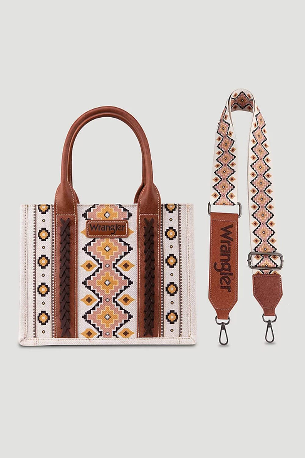 Wrangler Crossbody Tote Bag for Women in Pink/Yellow