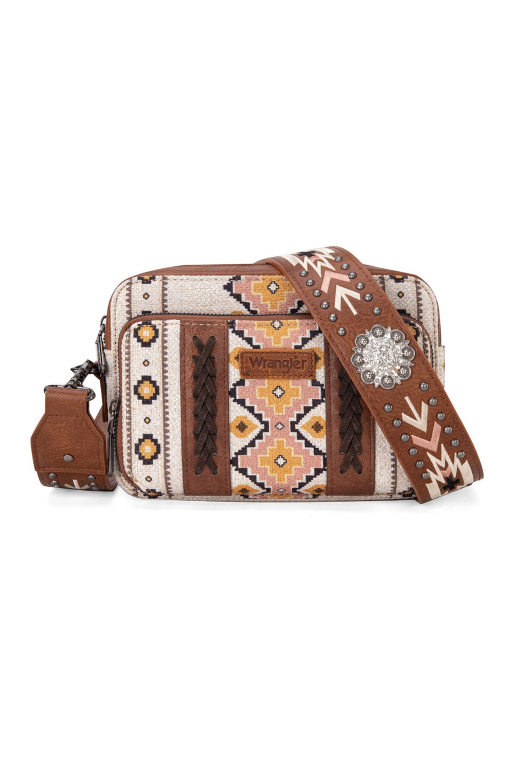 Wrangler Aztec Crossbody for Women in Coffee