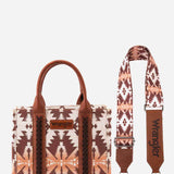 Wrangler Allover Aztec Print Crossbody Tote Bag for Women in Brown