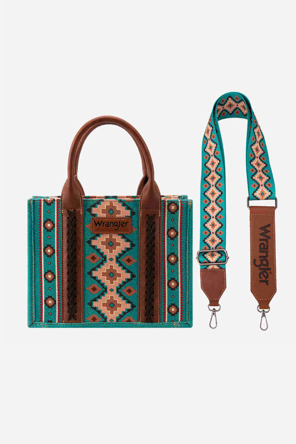 Wrangler Serape Canvas Tote- Turquoise – Branded Country Wear