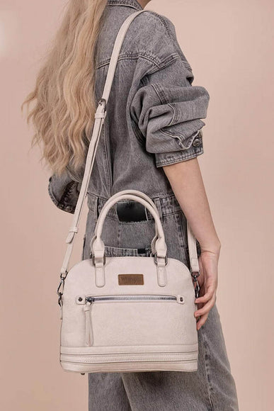 Wrangler Dome Satchel Crossbody Purse for Women in Beige