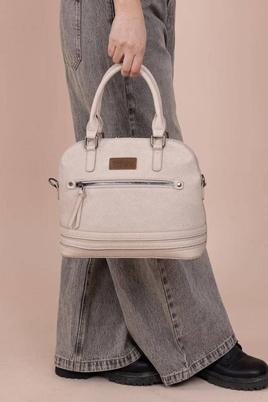 Wrangler Dome Satchel Crossbody Purse for Women in Beige