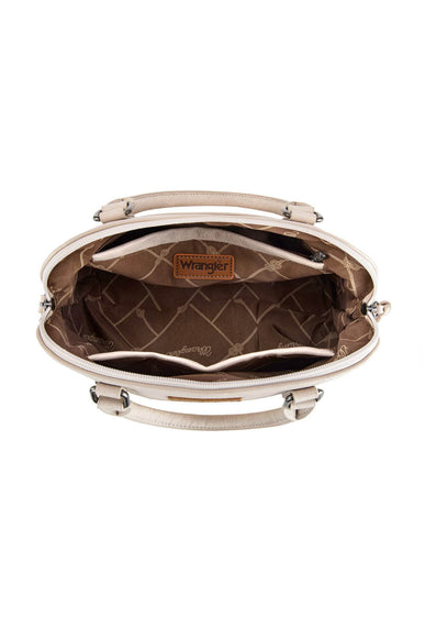 Wrangler Dome Satchel Crossbody Purse for Women in Beige