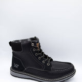 Xray Shoes Knit Collar Lace Up Boots for Men in Black