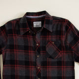 Youth Plaid Button Up Flannel for Boys in Red