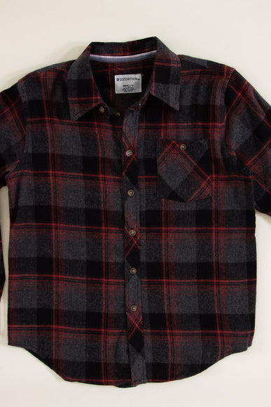 Youth Plaid Button Up Flannel for Boys in Red