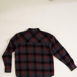 Youth Plaid Button Up Flannel for Boys in Red