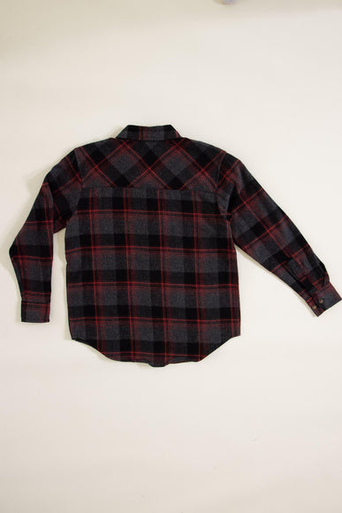 Youth Plaid Button Up Flannel for Boys in Red