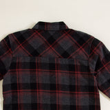 Youth Plaid Button Up Flannel for Boys in Red