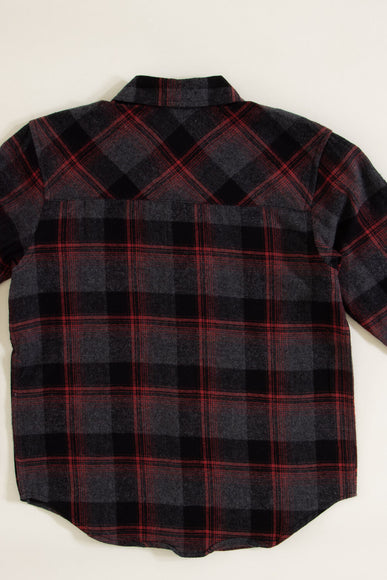 Youth Plaid Button Up Flannel for Boys in Red