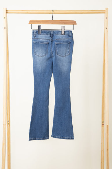 Youth Exposed Triple Button Flare Jeans for Girls