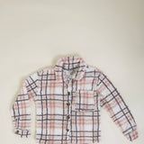 Youth Plaid Sherpa Shacket for Girls in Pink 