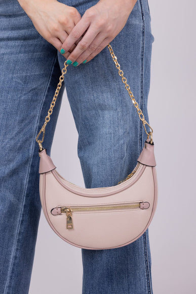 Half Moon Shoulder Bag for Women in Mauve