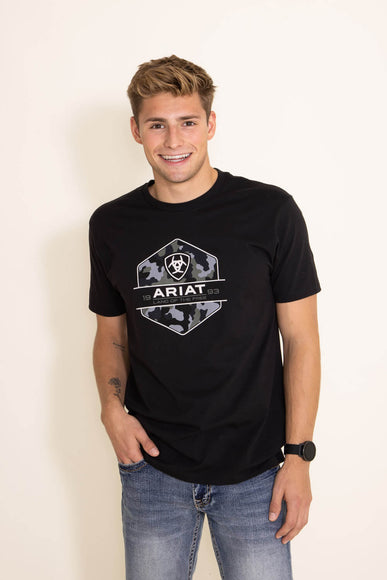 Ariat Camo Badge T-Shirt for Men in Black