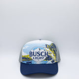 Brew City Busch Light Bass Foam Trucker Hat for Men in Blue
