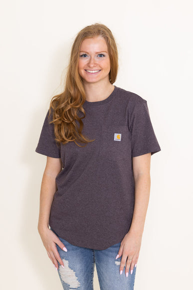 Carhartt Loose Fit Heavyweight Pocket T-Shirt for Women in Purple