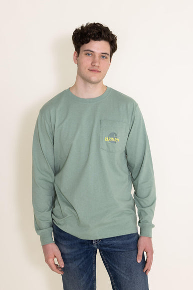 Carhartt Relaxed Fit Long-Sleeve Graphic T-Shirt for Men in Green